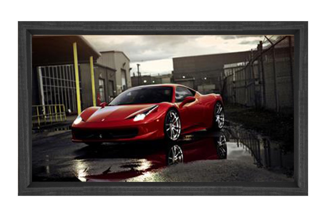 Kırmızı Ferrari Tablosu Siyah Ahşap Çerçeve - 100x150