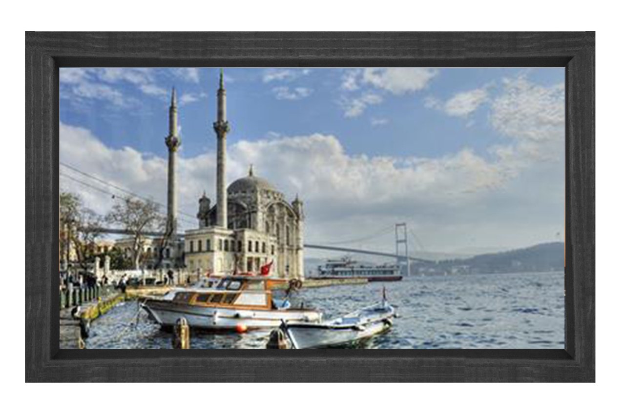 Ortaköy Camisi  Tablosu Siyah Ahşap Çerçeve - 100x200