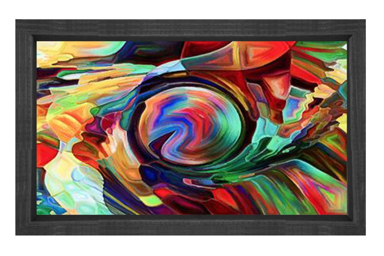 Soyut Reprodüksiyon Tablosu Siyah Ahşap - 100x150