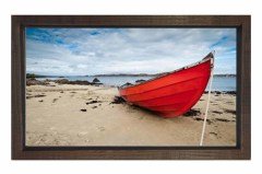 Kumsal ve Kayık Tablosu Kahverengi Ahşap - 45x30