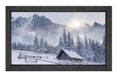 Karlı Dağ Manzarası Tablosu Siyah Ahşap Çerçeve - 50x70