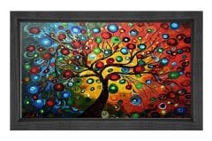 Soyut Nazar  Ağacı Tablosu Siyah Ahşap Çerçeve - 100x150