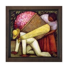 Çiçek Taşıyıcısı, 1935 Tablosu Kahverengi Ahşap Çerçeve - 60x60