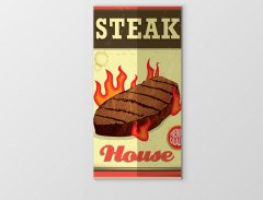 Steak Et Reklam Afişi Tablosu Çerçevesiz - 40x60