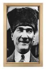 Ata Gülerken Tablosu Naturel Ahşap - 45x30