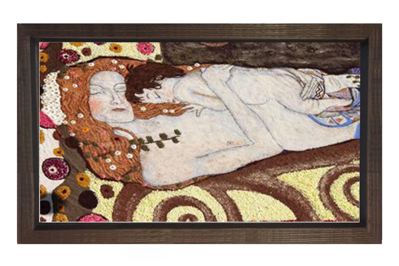 Gustav Klimt Tablosu Kahverengi Ahşap - 45x30
