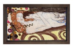 Gustav Klimt Tablosu Kahverengi Ahşap - 45x30
