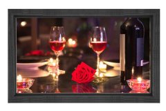 Şarap ve Akşam Tablosu Siyah Ahşap - 70x100