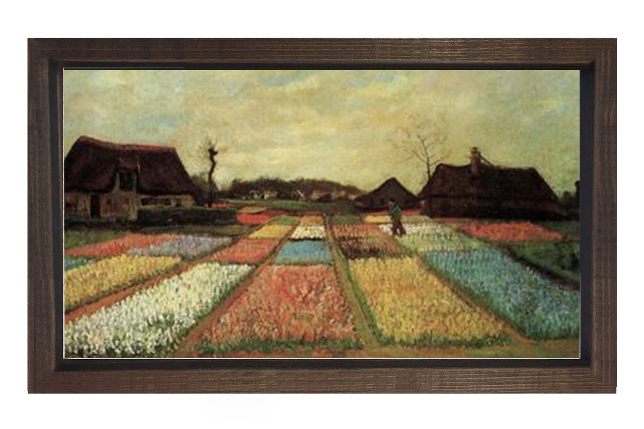 Tarlalar Tablosu Kahverengi Ahşap Çerçeve - 50x70