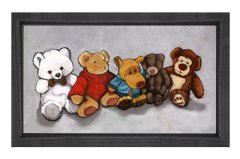 Sevimli Ayıcıklar Tablosu Siyah Ahşap Çerçeve - 45x30