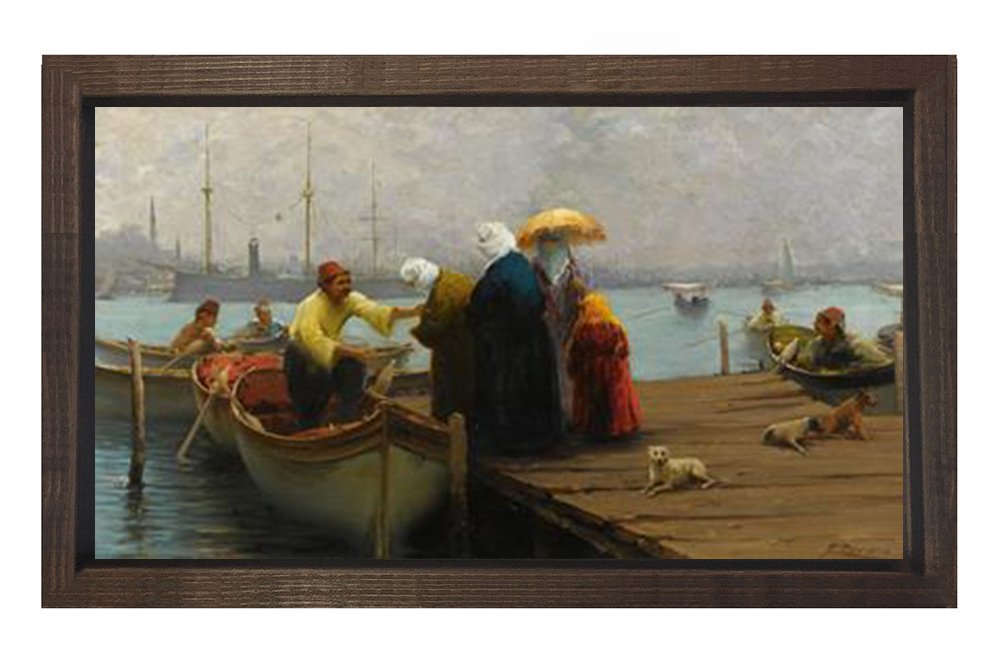 Cariyeler Kayığı Tablosu Kahverengi Ahşap - 100x200