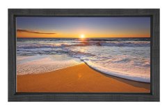 Sakin Deniz Gün Batımı Tablosu Siyah Ahşap Çerçeve - 50x70
