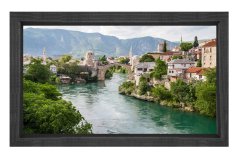 Mostar Köprüsü Tablosu Siyah Ahşap - 45x30