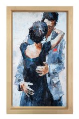 Romantik Dans Tablosu Naturel Ahşap Çerçeve - 45x30