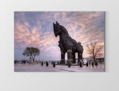 Truva Atı Tablosu Çerçevesiz - 45x30