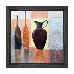Vazo Ve Şişeler Tablosu Siyah Ahşap Çerçeve - 40x40