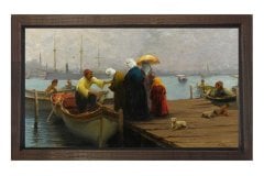 Cariyeler Kayığı Tablosu Kahverengi Ahşap - 50x90