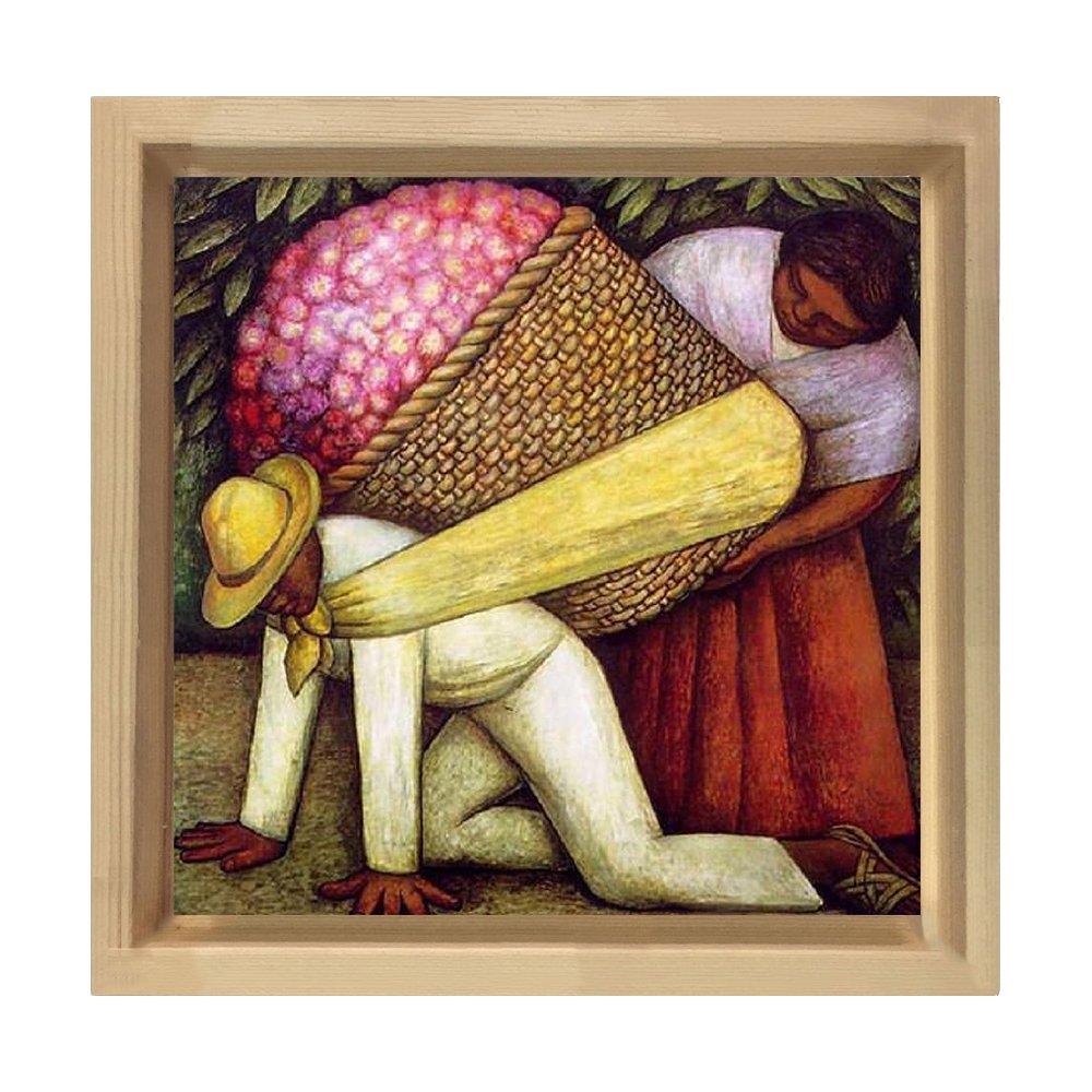 Çiçek Taşıyıcısı, 1935 Tablosu Naturel Ahşap Çerçeve - 80x80