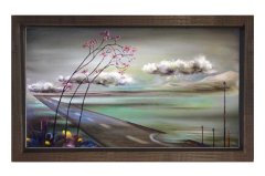 Gerçek Üstü Yol Tablosu Kahverengi Ahşap Çerçeve - 50x90