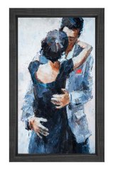 Romantik Dans Tablosu Siyah Ahşap Çerçeve - 100x200