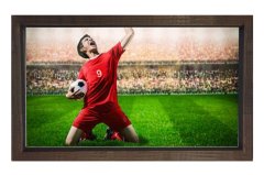 Futbolcu Sevinirken Tablosu Kahverengi Ahşap Çerçeve - 70x100