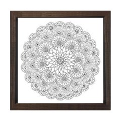 Çiçekli Desen Boyama Tablo Tablosu Kahverengi Ahşap Çerçeve - 70x70