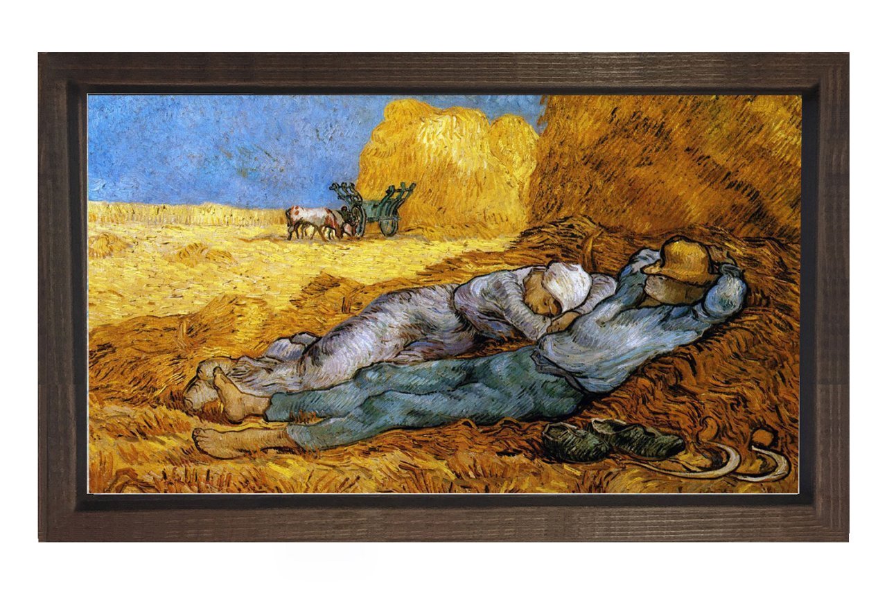 İş Sonrası Dinlenme Tablosu Kahverengi Ahşap Çerçeve - 100x150