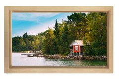 Orman Kıyısı Tablosu Naturel Ahşap Çerçeve - 45x30