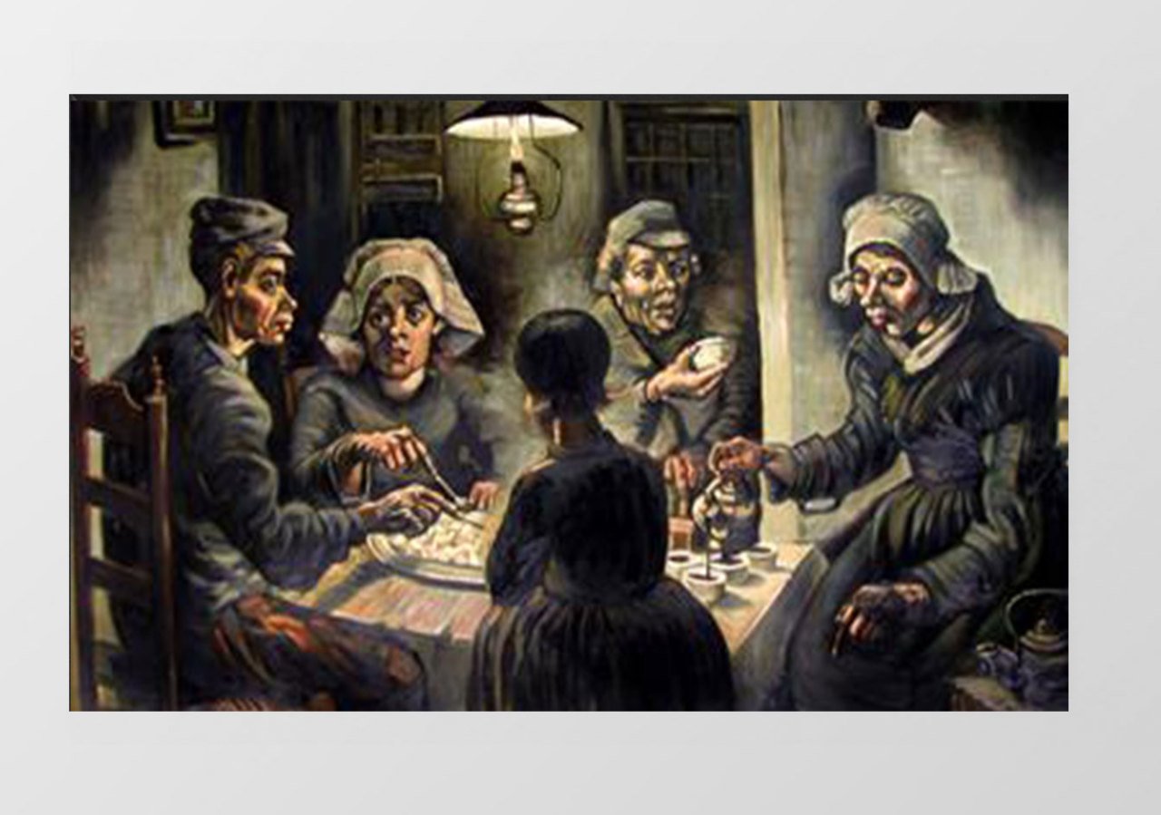 Patates Soyucuları Tablosu Çerçevesiz - 70x100