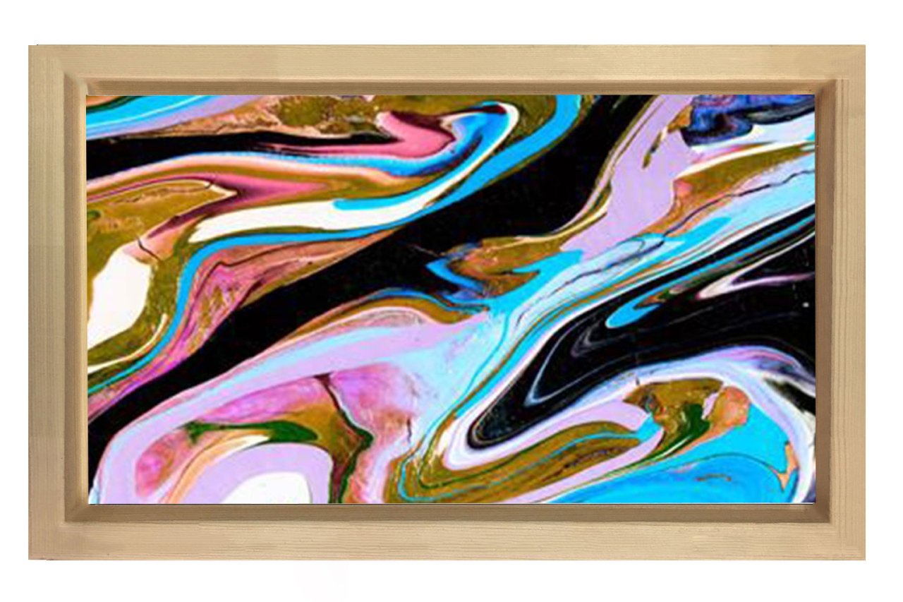 Soyut Reprodüksiyon Tablosu Naturel Ahşap - 40x60
