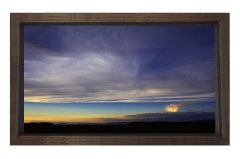 Gökyüzü Manzarası Tablosu Kahverengi Ahşap Çerçeve - 45x30