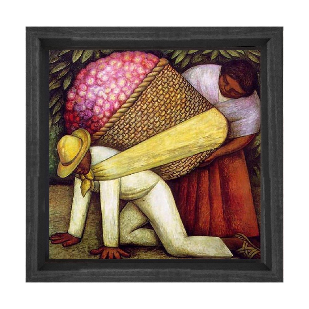 Çiçek Taşıyıcısı, 1935 Tablosu Siyah Ahşap Çerçeve - 30x30