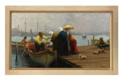 Cariyeler Kayığı Tablosu Naturel Ahşap - 40x60