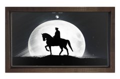 Atatürk ve Ay Tablosu Kahverengi Ahşap - 100x200
