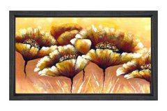 Karahindiba Çiçek Tablosu Siyah Ahşap Çerçeve - 40x60