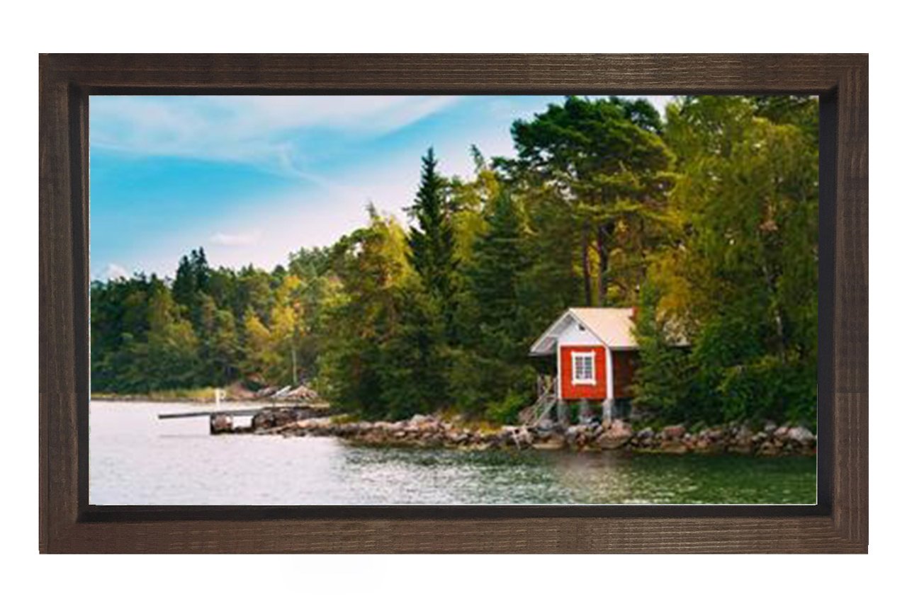 Orman Kıyısı Tablosu Kahverengi Ahşap Çerçeve - 100x200