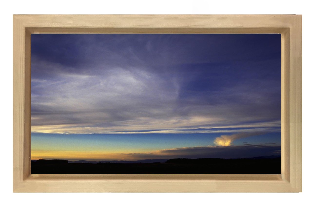 Gökyüzü Manzarası Tablosu Naturel Ahşap Çerçeve - 100x150
