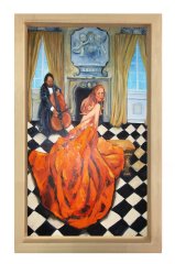 Balo Salonu Tablosu Naturel Ahşap Çerçeve - 100x200