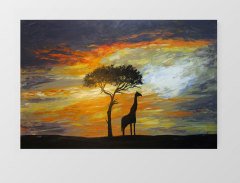 Zürafa Tablosu Çerçevesiz - 100x200