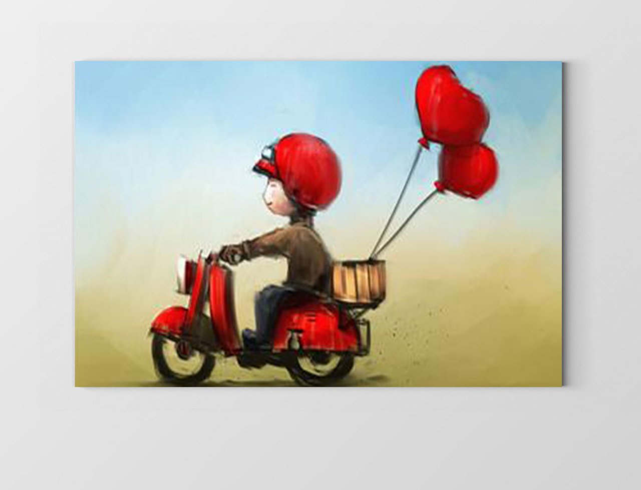 Kalp Motorcu Tablosu Çerçevesiz - 100x200
