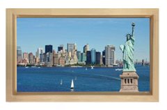 Amerika Tablosu Naturel Ahşap - 40x60