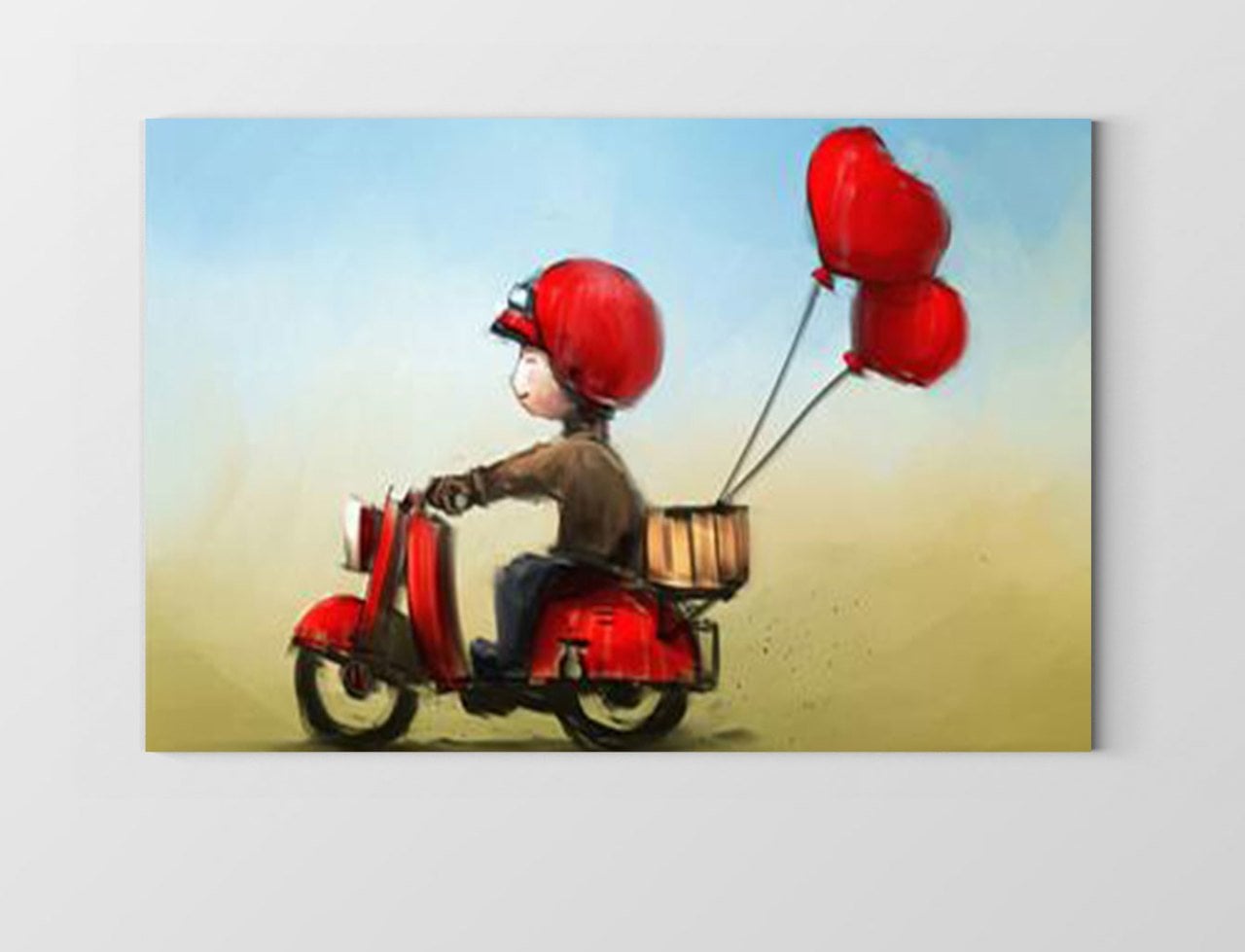 Kalp Motorcu Tablosu Çerçevesiz - 45x30