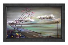 Gerçek Üstü Yol Tablosu Siyah Ahşap Çerçeve - 100x200