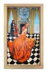 Balo Salonu Tablosu Naturel Ahşap Çerçeve - 50x70