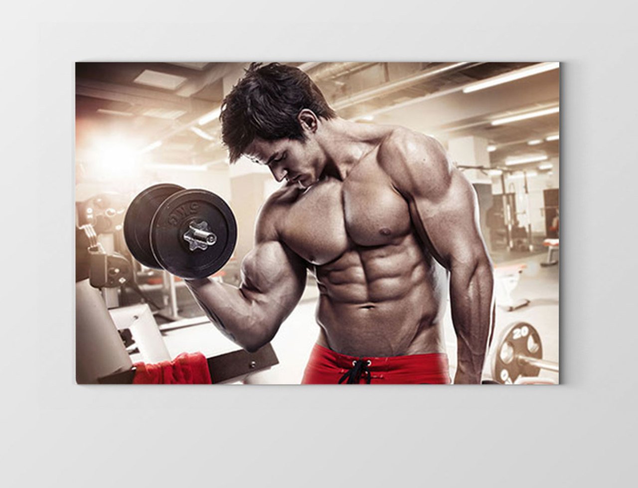 Fitness Yapan Adam Tablosu Çerçevesiz - 50x70