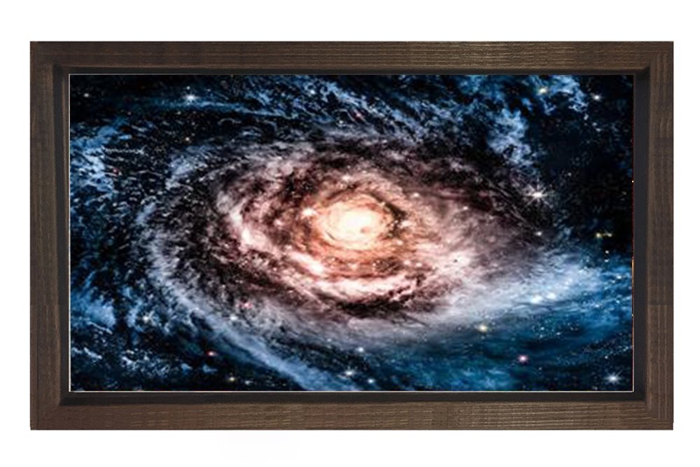 Evren ve Uzay Tablosu Kahverengi Ahşap - 50x70