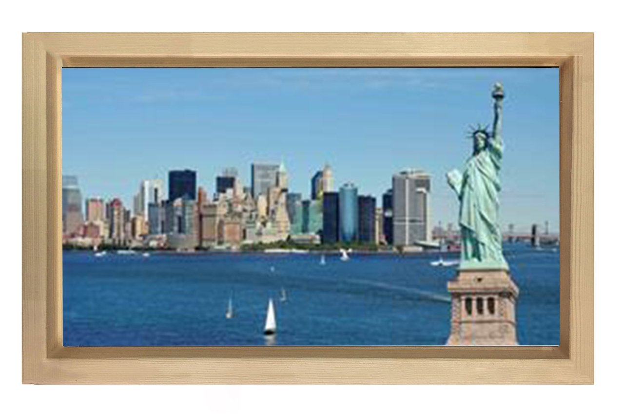 Amerika Tablosu Naturel Ahşap - 70x100