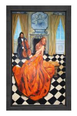 Balo Salonu Tablosu Siyah Ahşap Çerçeve - 100x150