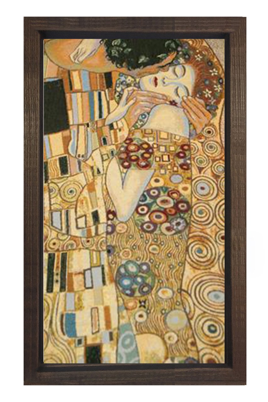 Gustav Klimt Tablosu Kahverengi Ahşap - 50x70