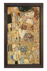 Gustav Klimt Tablosu Kahverengi Ahşap - 50x70